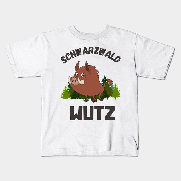 Schwarzwald Lustiges Wildschwein Schwäbisch Wutz Kids T-Shirt by Foxxy Merch